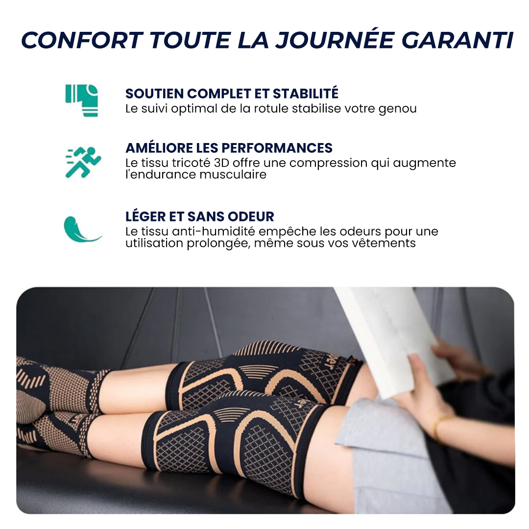 Genouillère de Compression Infusée de Cuivre Premium
